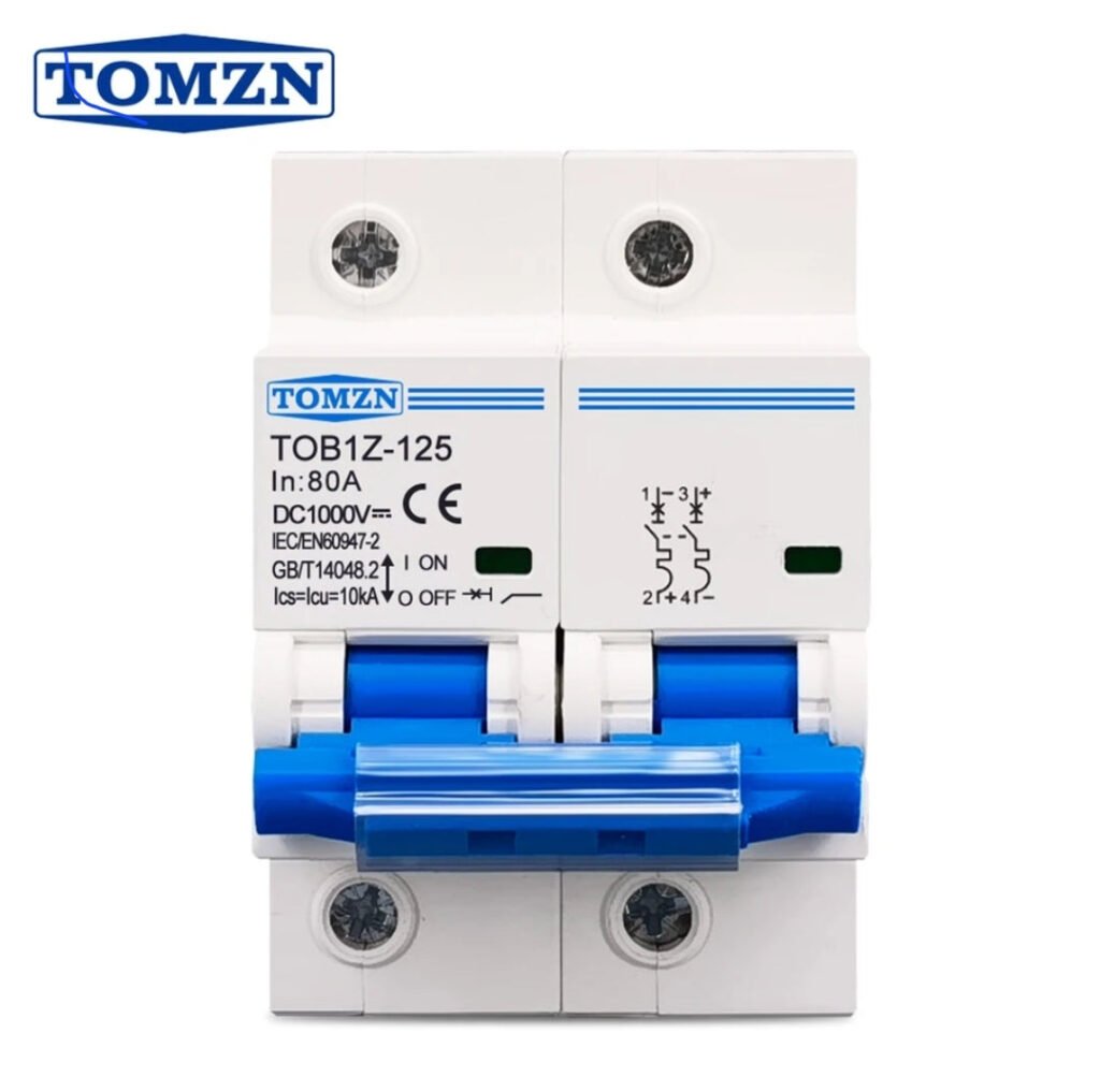 TOMZN 2-Pole DC MCB Circuit Breaker 125A