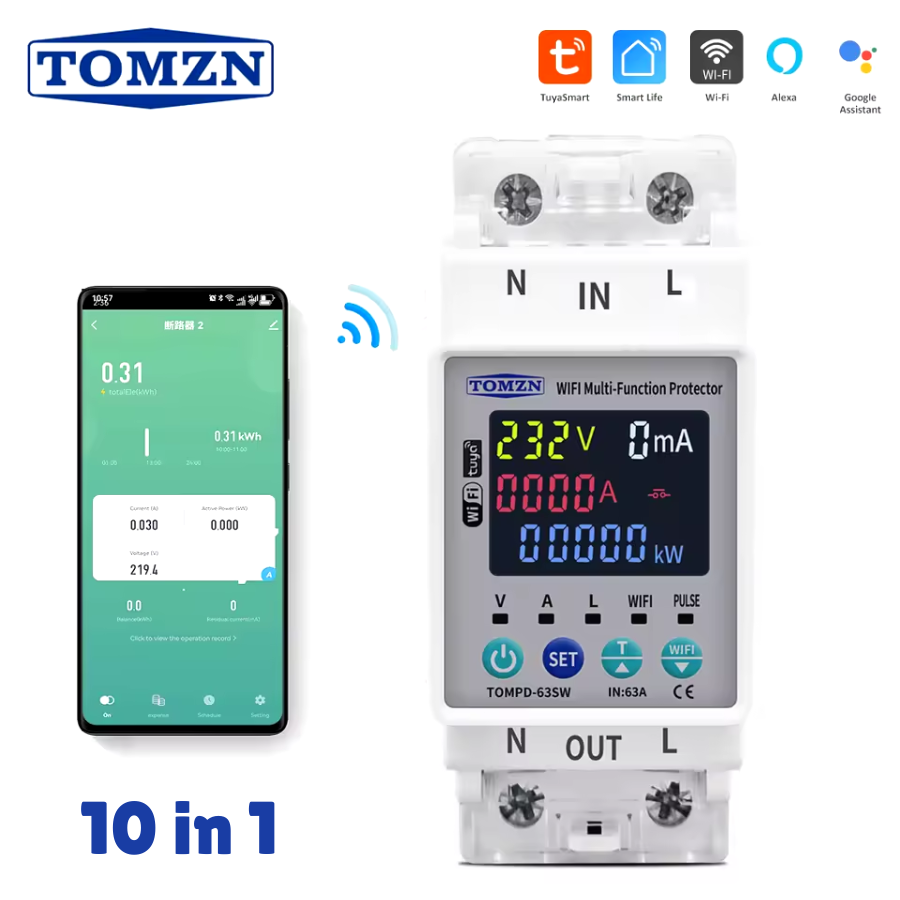 TOMZN 2-Pole WIFI V/A Protector with Unit-Lock & Memory Option